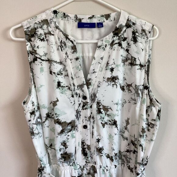 Apt. 9 Marble Pattern Gray/Green Mid Length dress Size Large - Picture 2 of 7